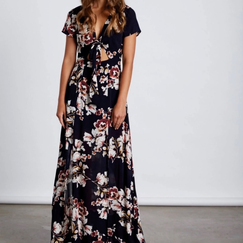 Cotton Candy LA Navy Floral Maxi Dress
